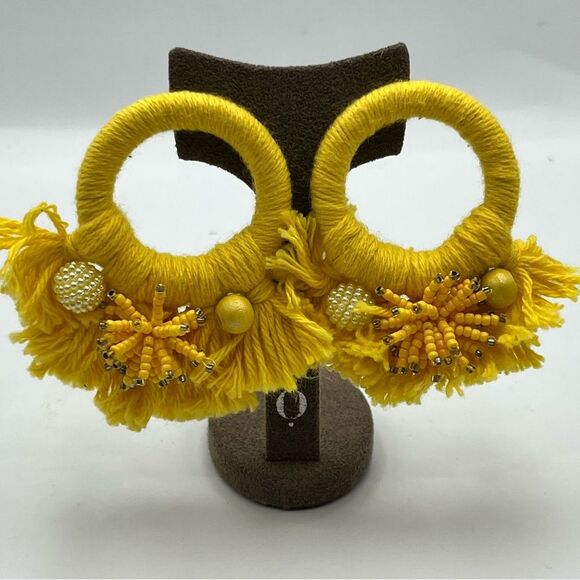 Brand new Plunder Yellow Fringe Earrings - Picture 1 of 7